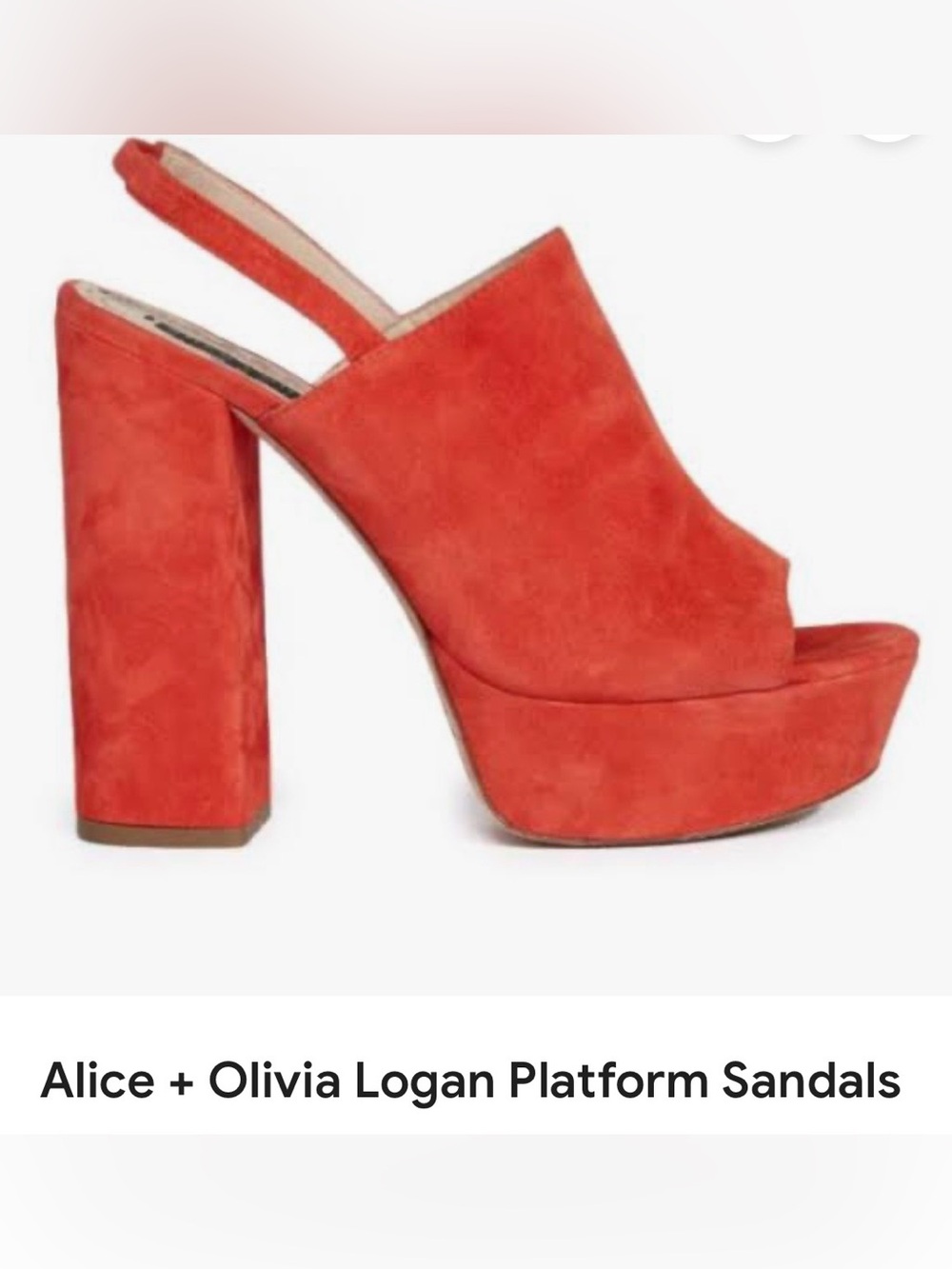 Alice + Olivia Logan Red Suede Platform Slingback Sandals EU 37 US 7